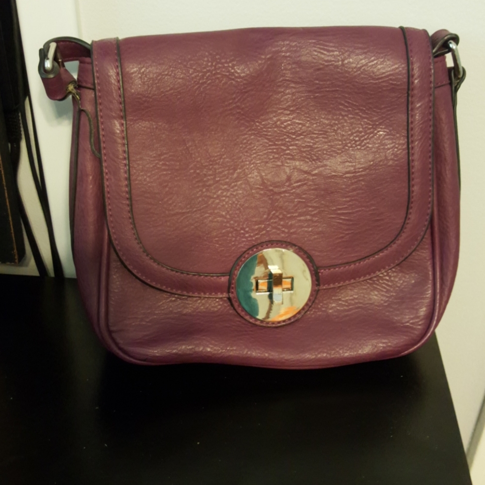Plum colored handbag